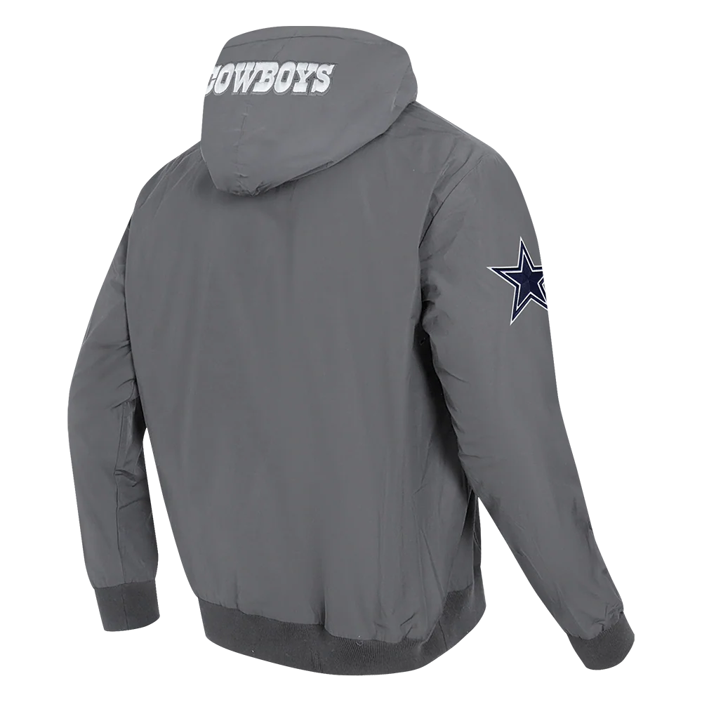NFL DALLAS COWBOYS CLASSIC WIND SUIT MEN'S WOVEN FULL ZIP PULLOVER HOODIE (GRAY) - Image 6