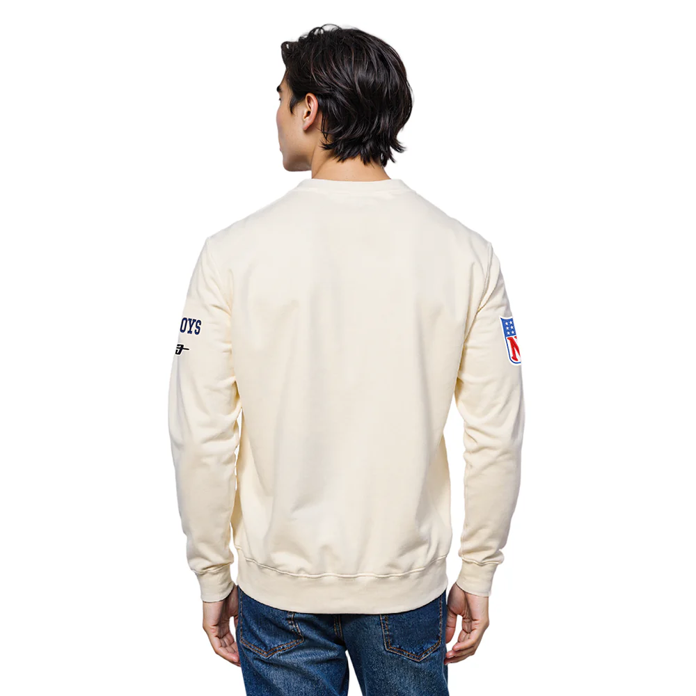 NFL DALLAS COWBOYS BEST OF MEN'S DROP SHOULDER FLC CREWNECK (EGGSHELL) - Image 2