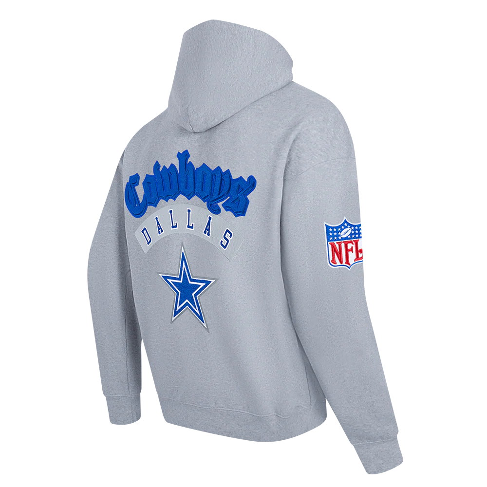 NFL DALLAS COWBOYS BEST OF MEN'S DROP SHOULDER PO HOODIE (DARK HEATHER GRAY) - Image 8