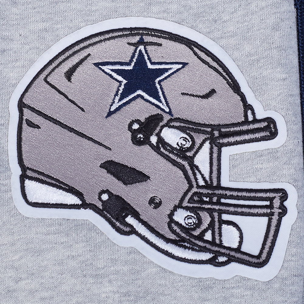NFL DALLAS COWBOYS TEAM BADGE MEN'S RIB FLC PO HOODIE (HEATHER GREY/MIDNIGHT NAVY) - Image 9