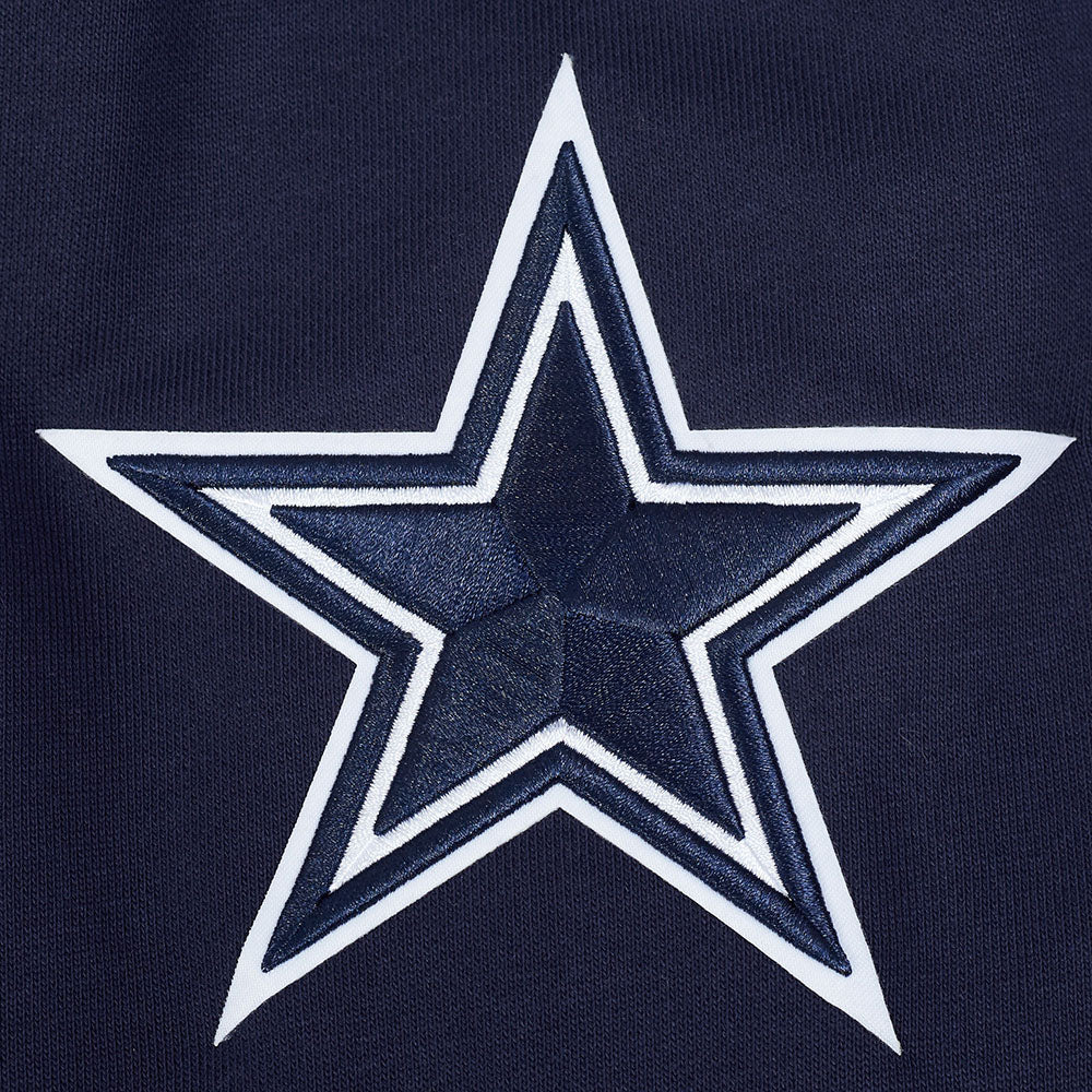 NFL DALLAS COWBOYS TEAM BADGE MEN'S RIB PO HOODIE (MIDNIGHT NAVY) - Image 11