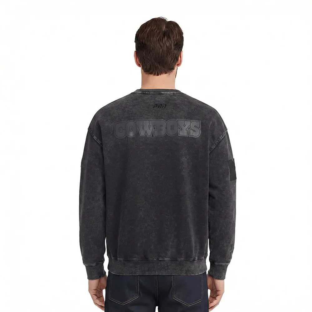 NFL DALLAS COWBOYS WASHED VANGUARD MEN'S ENZYME WASH DROP SHOULDER F (WASHED BLACK) - Image 2