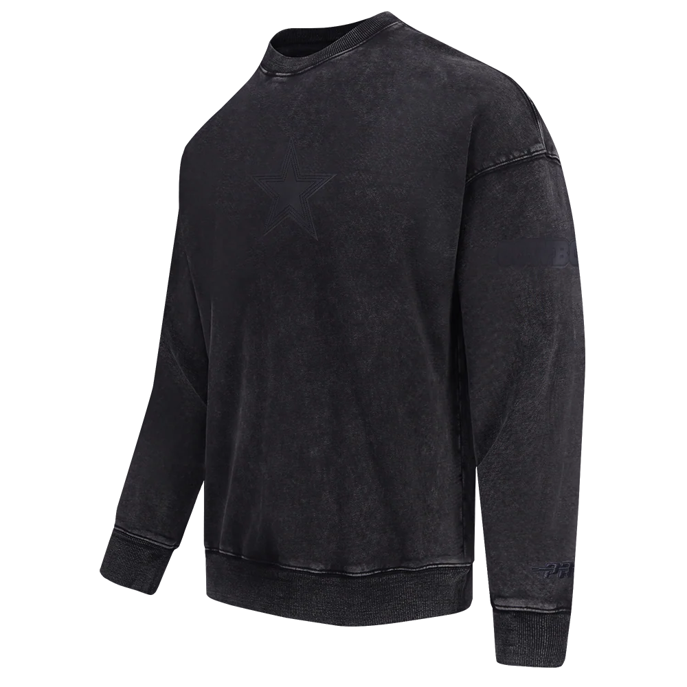 NFL DALLAS COWBOYS WASHED VANGUARD MEN'S ENZYME WASH DROP SHOULDER F (WASHED BLACK) - Image 4