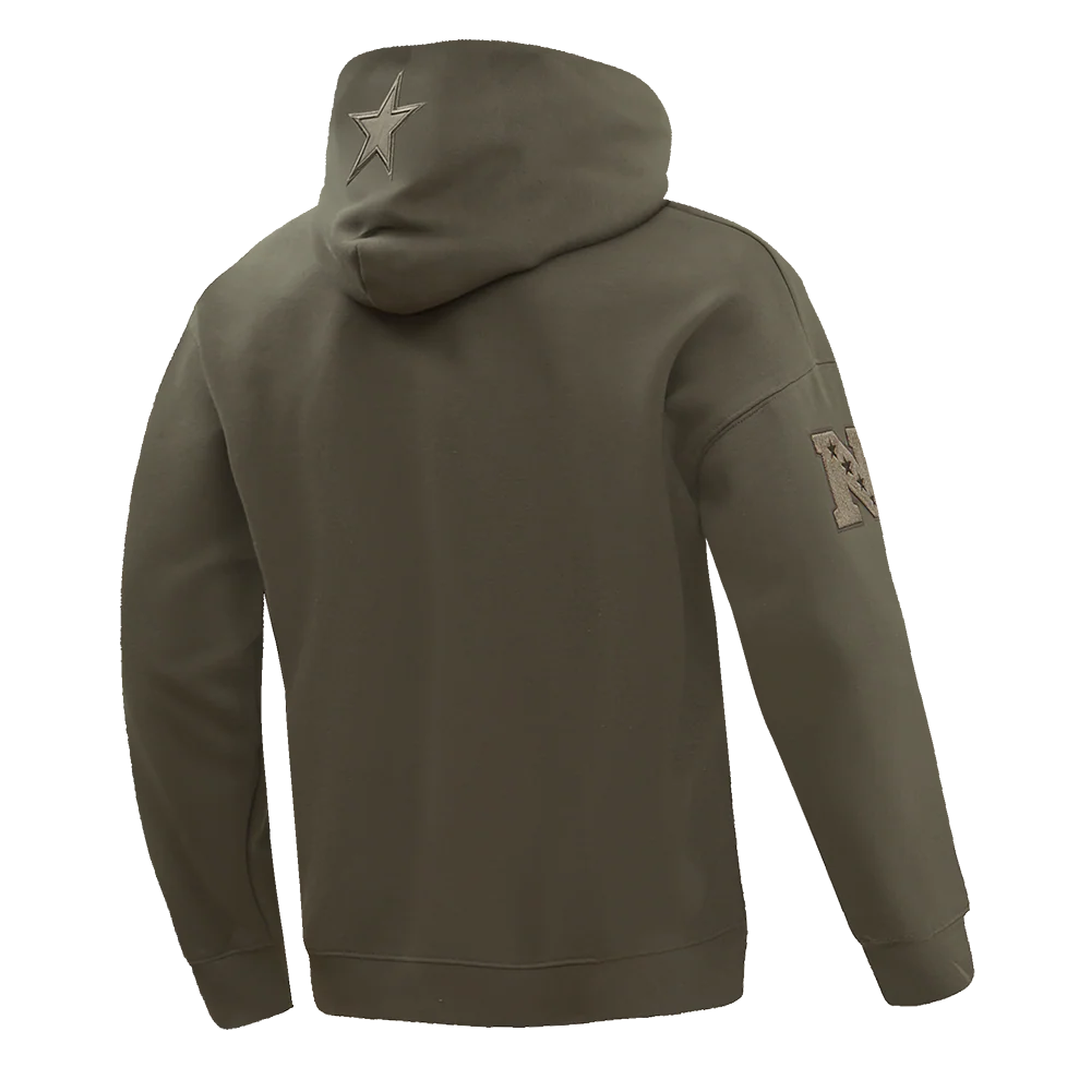 NFL DALLAS COWBOYS NEUTRAL DROP SHOULDER MEN'S PULLOVER HOODIE (DARK TAUPE) - Image 3