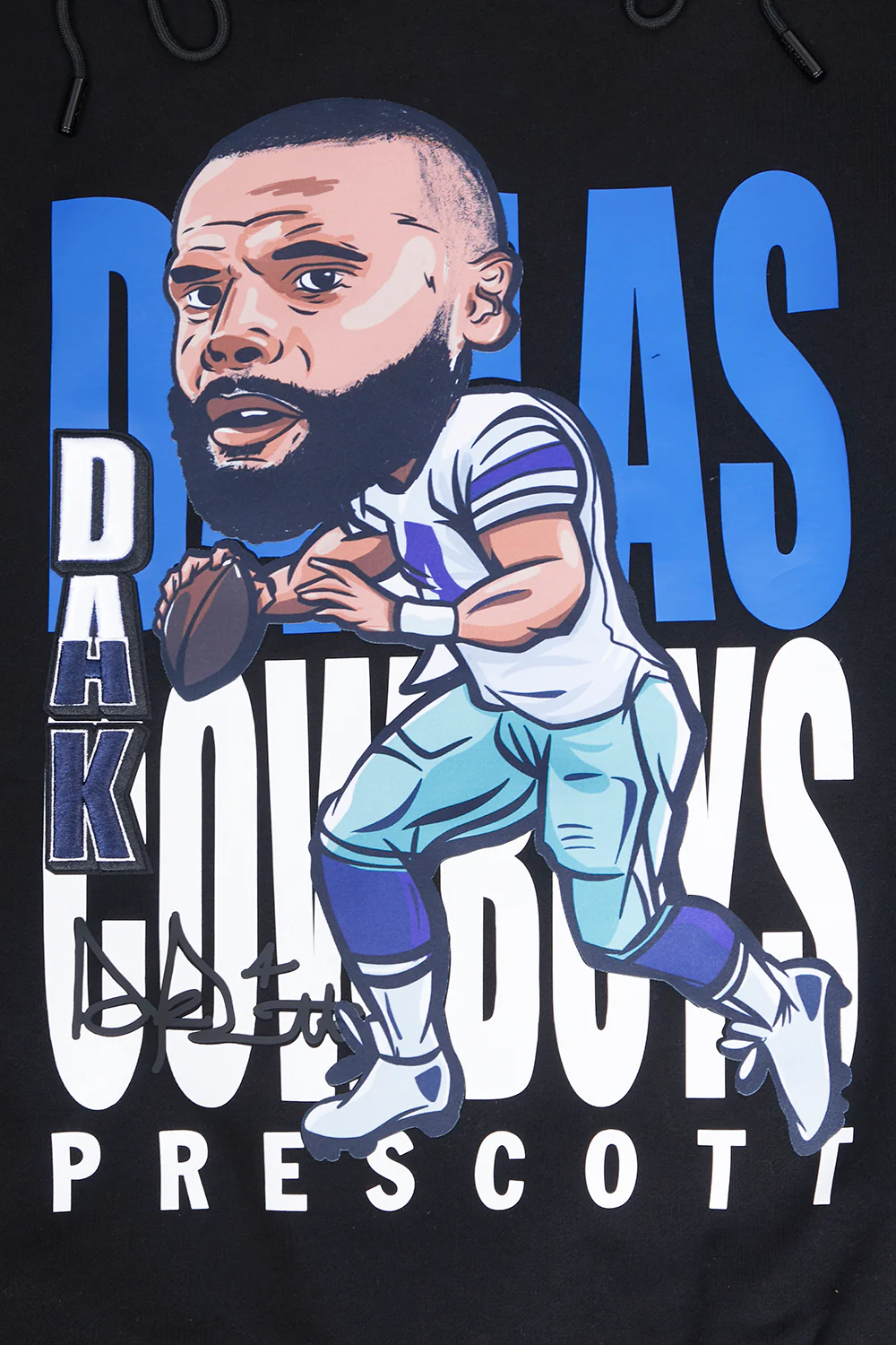 NFL DALLAS COWBOYS DAK PRESCOTT #4 REMIX AVATAR MEN'S FLEECE PULLOVER HOODIE (BLACK) - Image 5