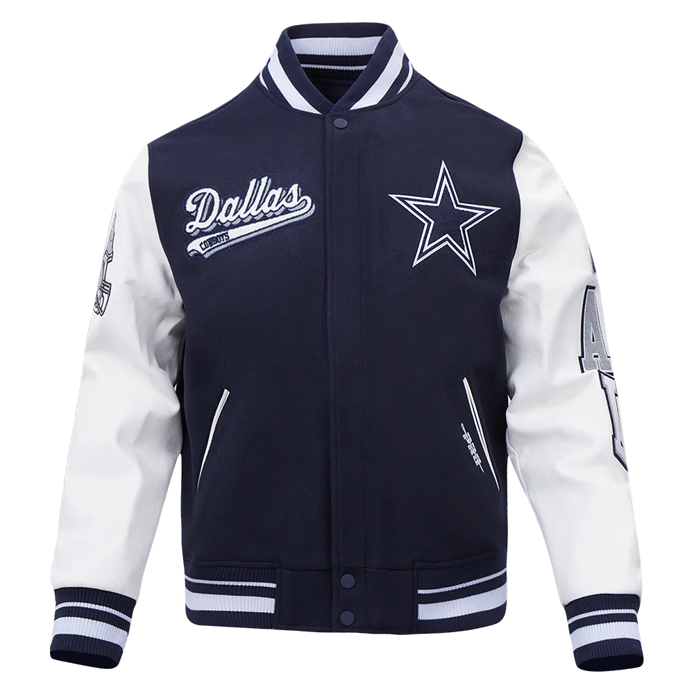 NFL DALLAS COWBOYS SCRIPT TAIL MEN'S RIB WOOL VARSITY (MIDNIGHT NAVY/WHITE) - Image 5