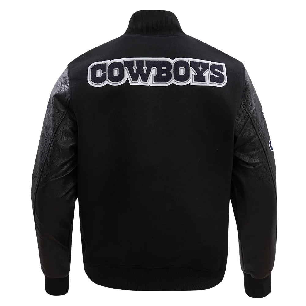 NFL DALLAS COWBOYS CLASSIC WOOL MEN'S VARSITY JACKET (BLACK) - Image 4