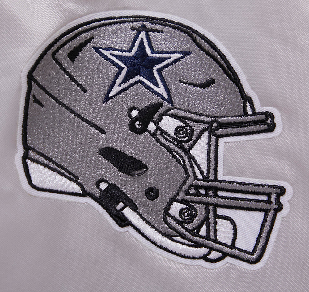 NFL DALLAS COWBOYS BIG LOGO MEN'S SATIN JACKET (SILVER) - Image 7