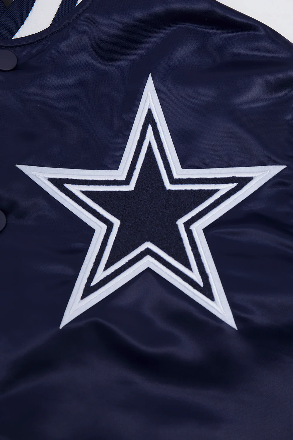 NFL DALLAS COWBOYS MASHUP MEN'S RIB SATIN JACKET (MIDNIGHT NAVY) - Image 6