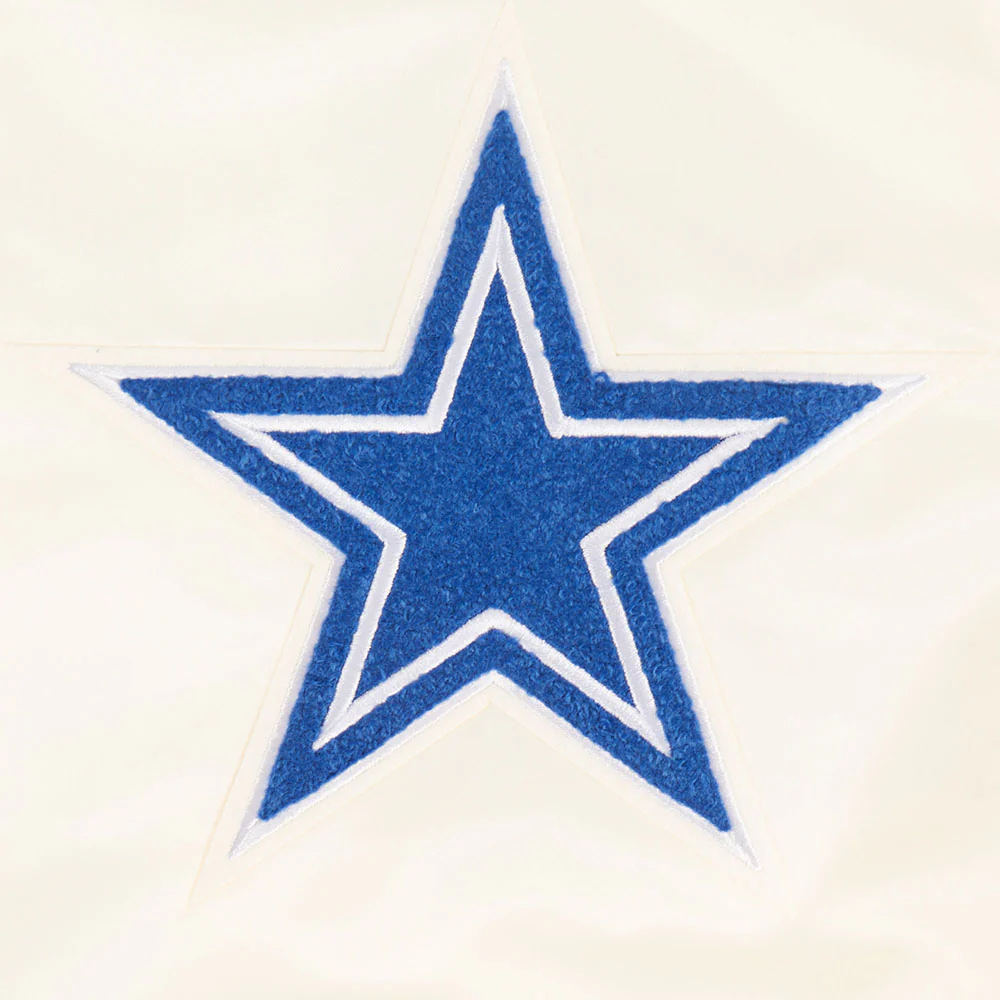 NFL DALLAS COWBOYS BEST OF MEN'S RIB SATIN JACKET (EGGSHELL/DODGER BLUE) - Image 22