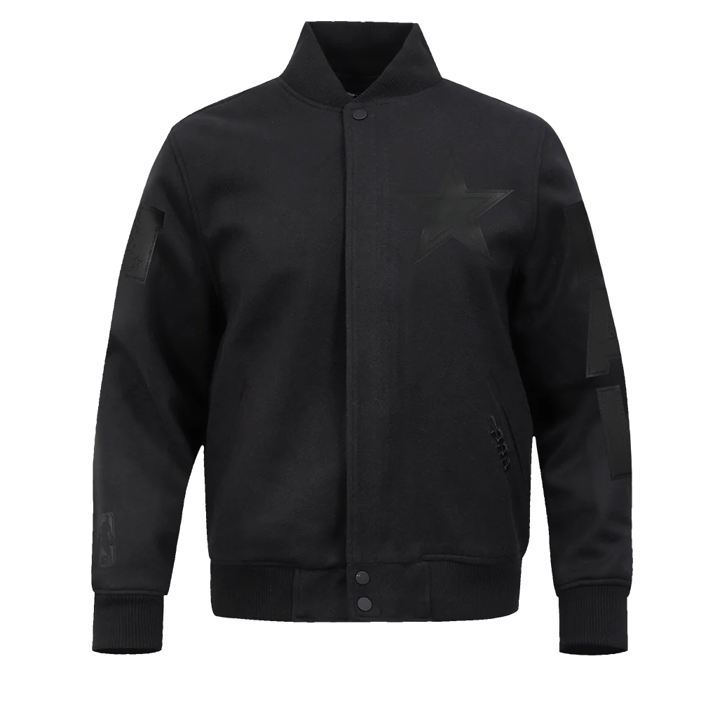 NFL DALLAS COWBOYS WASHED VANGUARD MEN'S ALL WOOL VARSITY JACKET (BLACK) - Image 3