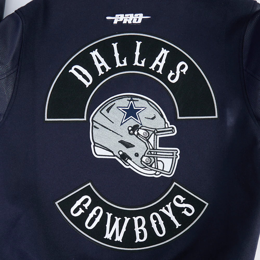 NFL DALLAS COWBOYS BORN FOR SPORT MEN'S WOOL VARSITY JACKET (MIDNIGHT NAVY) - Image 5