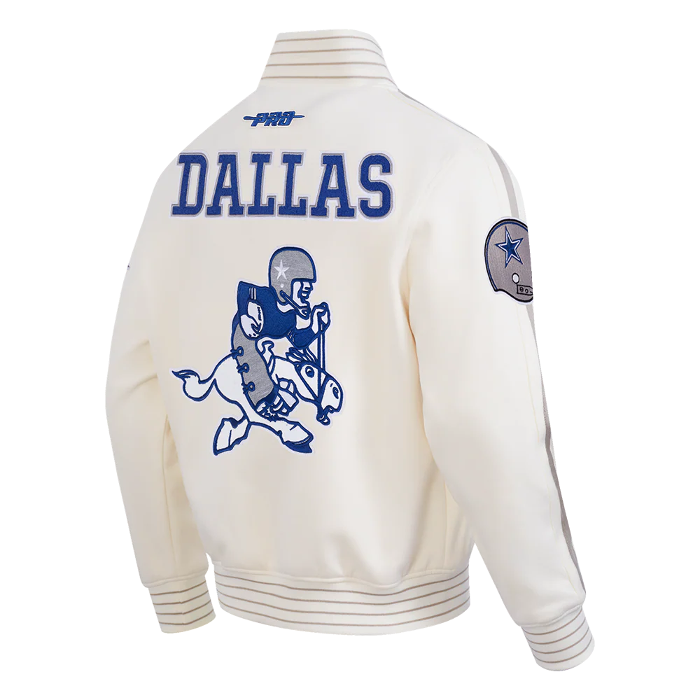 NFL DALLAS COWBOYS PRO GAME DAY MEN'S RETRO JACKET (EGGSHELL/TAUPE/EGGSHELL) - Image 6
