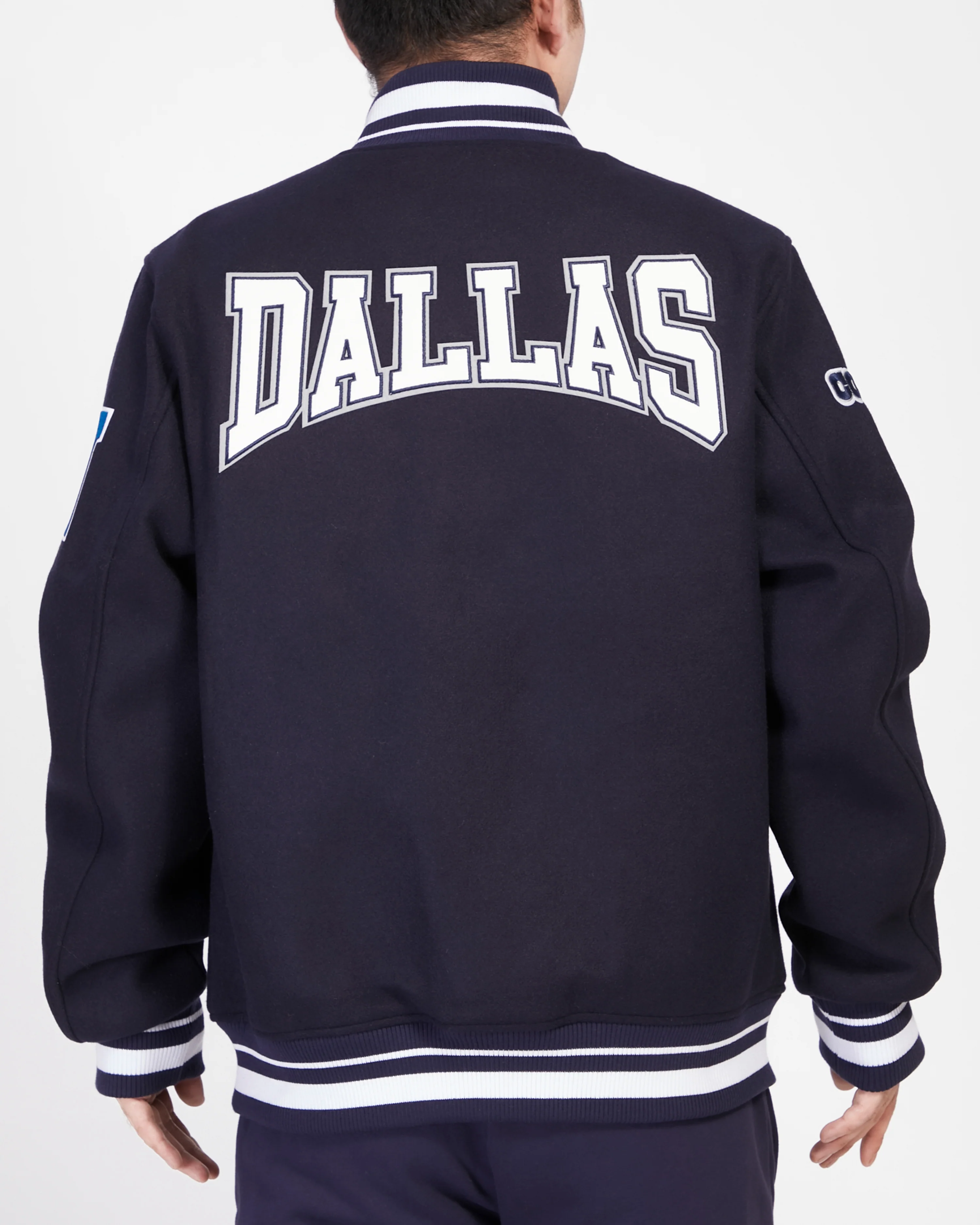 NFL DALLAS COWBOYS CREST EMBLEM RIB WOOL VARSITY JACKET (MIDNIGHT NAVY) - Image 4