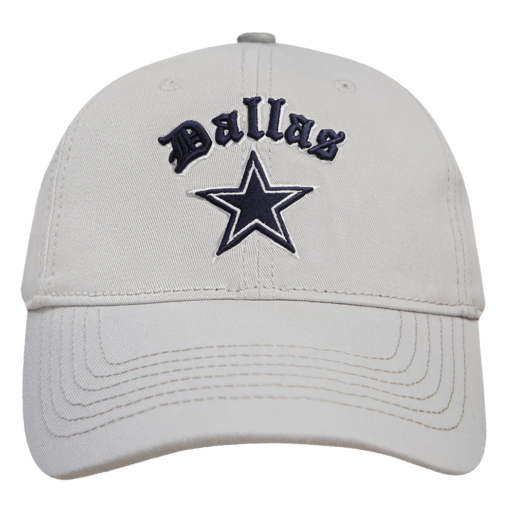 DALLAS COWBOYS OLD ENGLISH DAD HAT (GRAY)