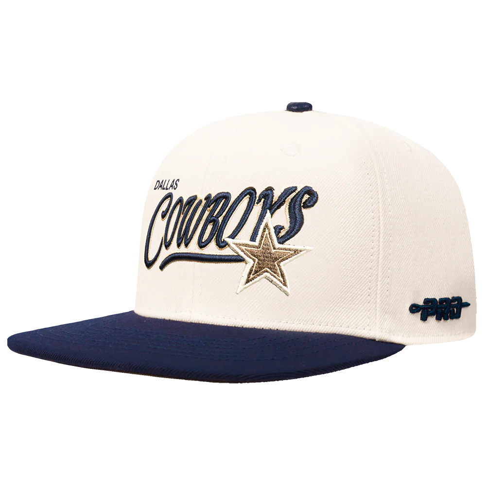 NFL DALLAS COWBOYS TOPPER 2 TONE WORDMARK SNAPBACK (EGGSHELL/ MIDNIGHT NAVY) - Image 2