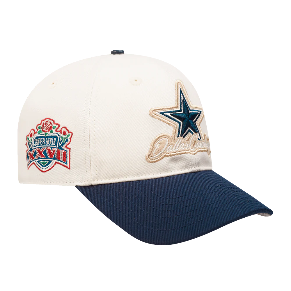 NFL DALLAS COWBOYS UNDER SCRIPT 2 TONE STRAPBACK (EGGSHELL/ MIDNIGHT NAVY) - Image 5
