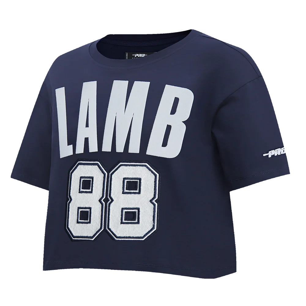 NFL DALLAS COWBOYS CEE DEE LAMB #88 CLASSIC PNN WOMEN'S SJ BOXY TEE (MIDNIGHT NAVY) - Image 3