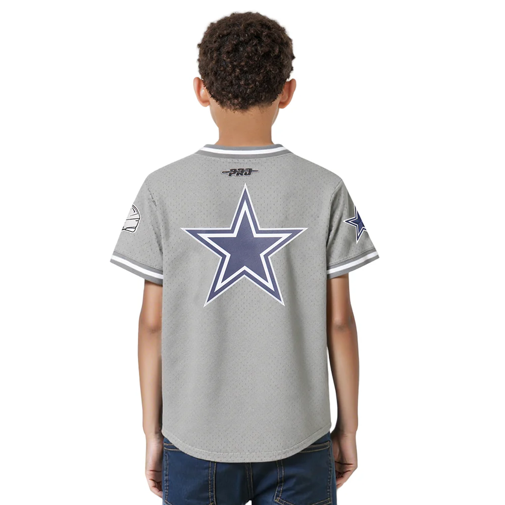 NFL DALLAS COWBOYS CLASSIC BIG BOYS SHORT SLEEVE MESH TEE (GRAY) - Image 2