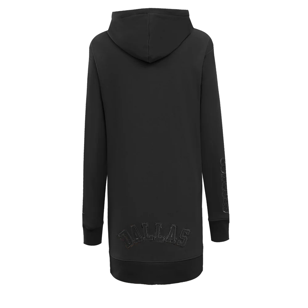NFL DALLAS COWBOYS TRIPLE BLACK WOMEN'S FLC HOODIE DRESS (TRIPLE BLACK WOMEN'S) - Image 4