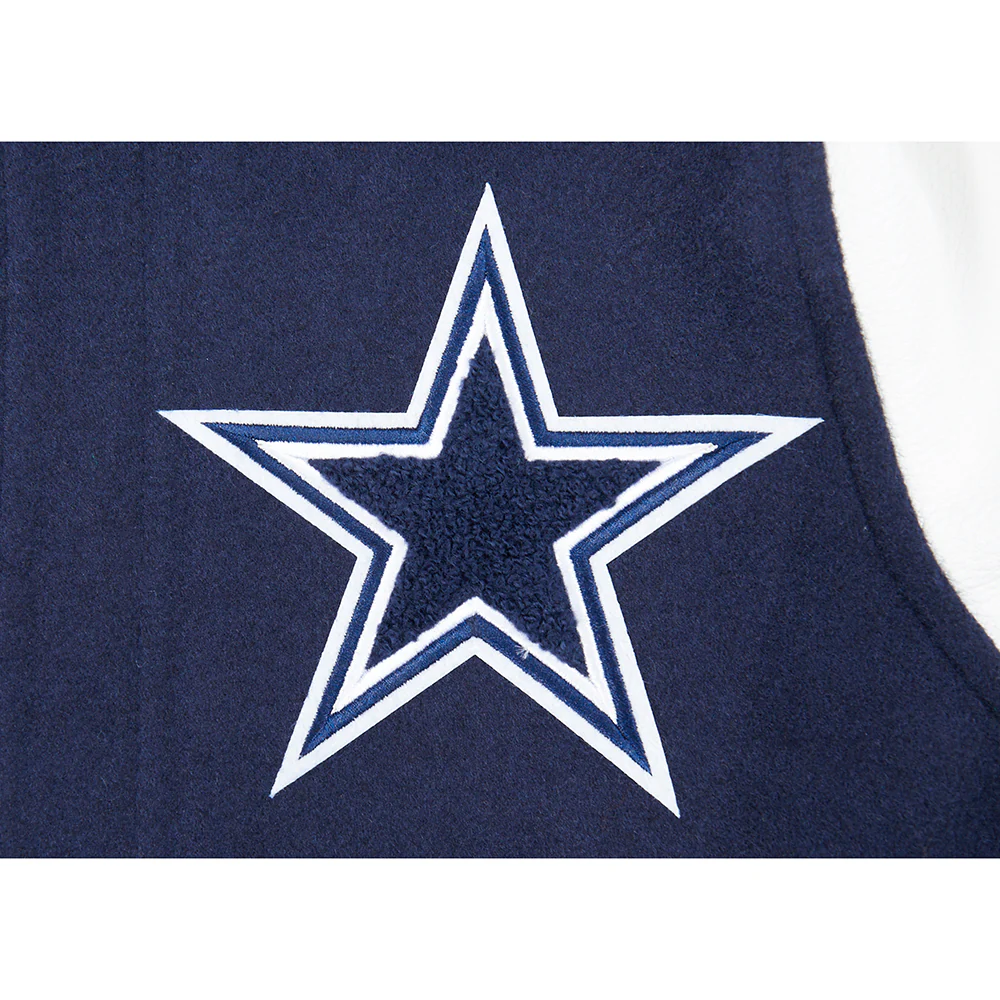 NFL DALLAS COWBOYS CLASSIC BIG BOYS WOOL VARSITY JACKET (MIDNIGHT NAVY/WHITE) - Image 6