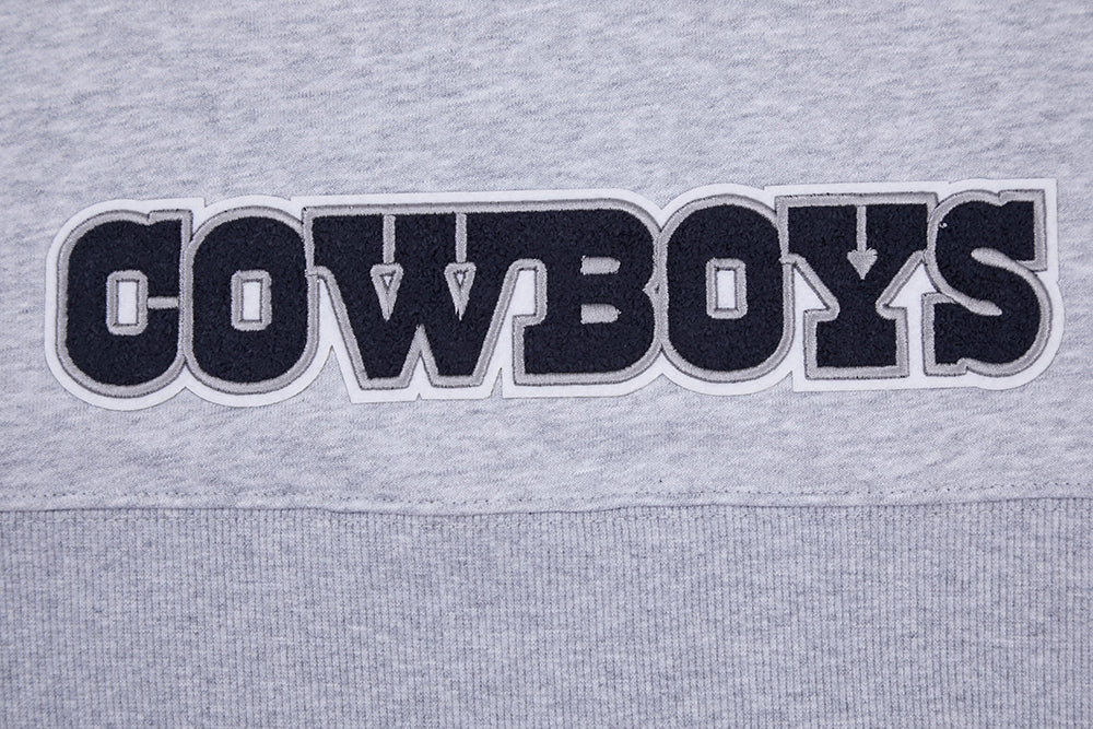 NFL DALLAS COWBOYS CLASSIC WOMEN'S CROPPED PULLOVER HOODIE (HEATHER GREY) - Image 5