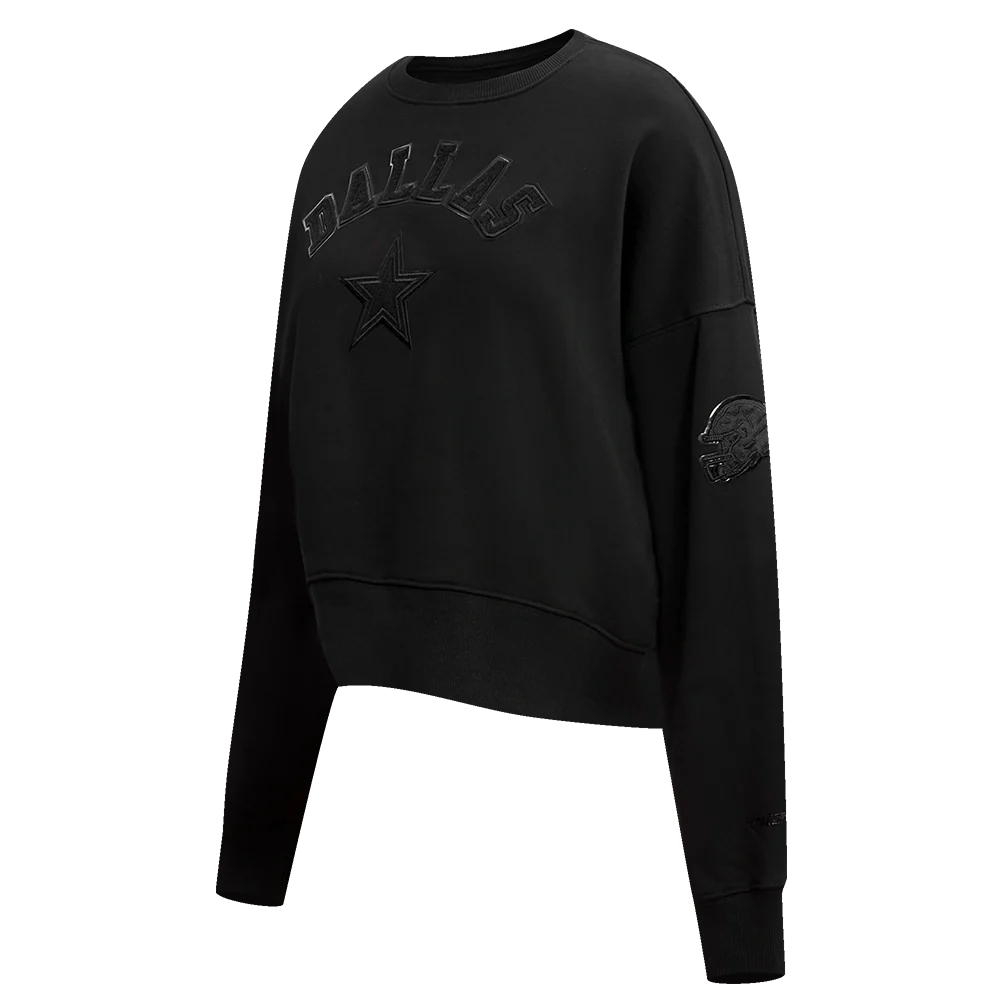 NFL DALLAS COWBOYS TRIPLE BLACK WOMEN'S CREWNECK (TRIPLE BLACK) - Image 2