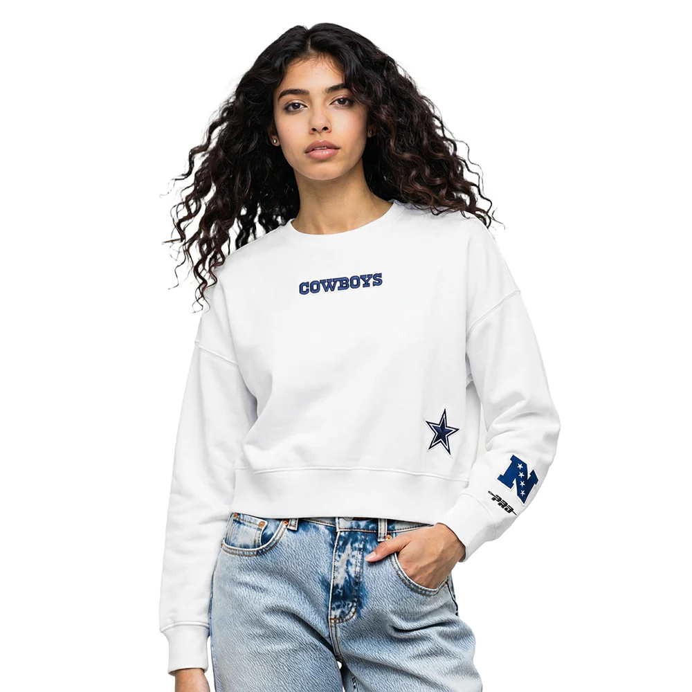 NFL DALLAS COWBOYS WINGSPAN WOMEN'S FLC CREWNECK (WHITE) - Image 2
