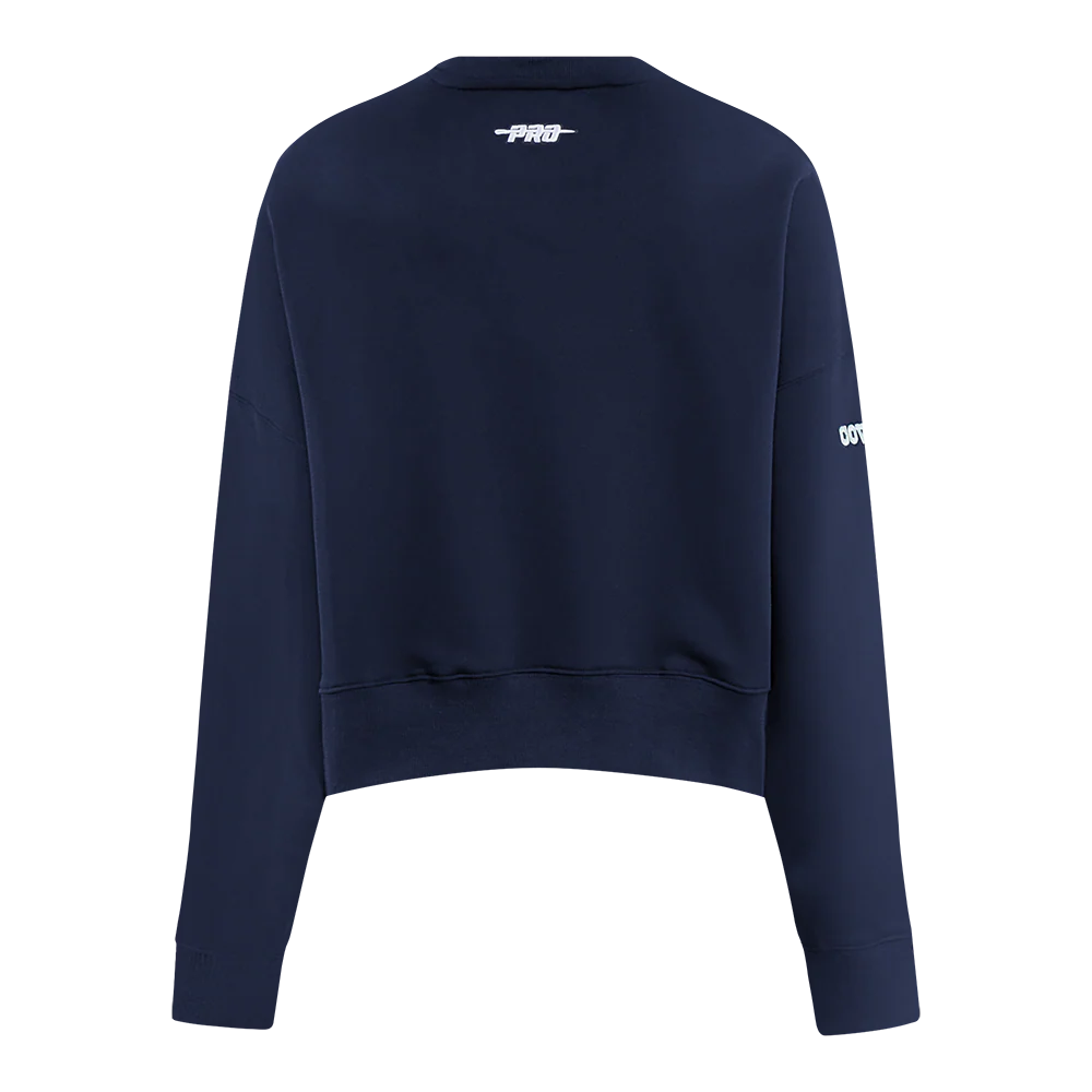 NFL DALLAS COWBOYS COUNTRY CLUB WOMEN'S DOUBLE KNIT CREWNECK (MIDNIGHT NAVY) - Image 3