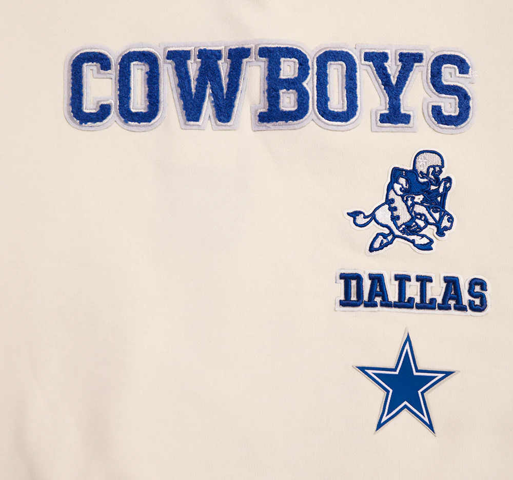 NFL DALLAS COWBOYS RETRO CLASSIC WOMEN'S CREWNECK (EGGSHELL/DODGER BLUE) - Image 6