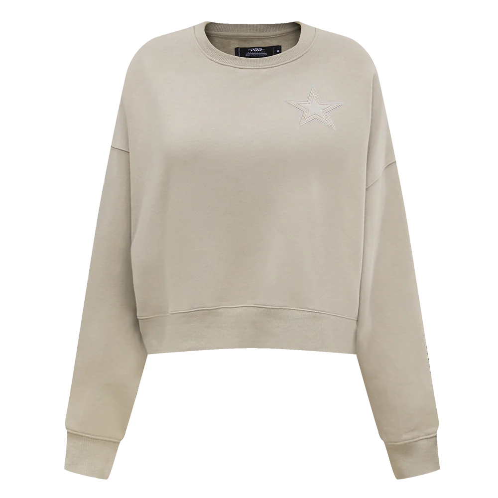 NFL DALLAS COWBOYS NEUTRAL WOMEN'S CREWNECK (TAUPE)