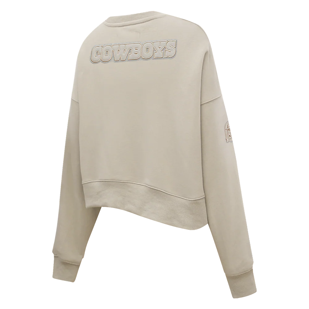 NFL DALLAS COWBOYS NEUTRAL WOMEN'S CREWNECK (TAUPE) - Image 4