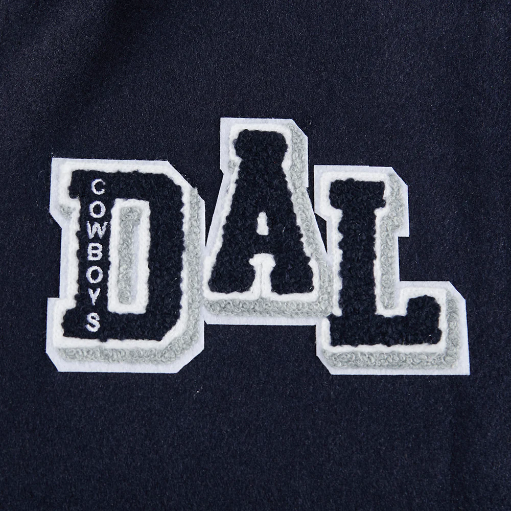 NFL DALLAS COWBOYS MASHUP WOMEN'S RIB WOOL VARSITY JACKET (MIDNIGHT NAVY/WHITE) - Image 9