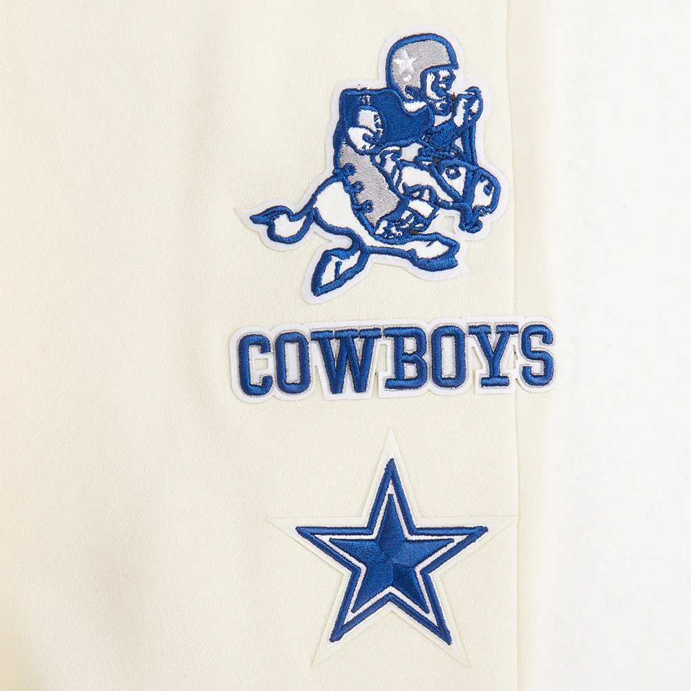 NFL DALLAS COWBOYS RETRO CLASSIC LITTLE BOYS RIB FLEECE SWEATPANT (EGGSHELL/DODGER BLUE) - Image 6