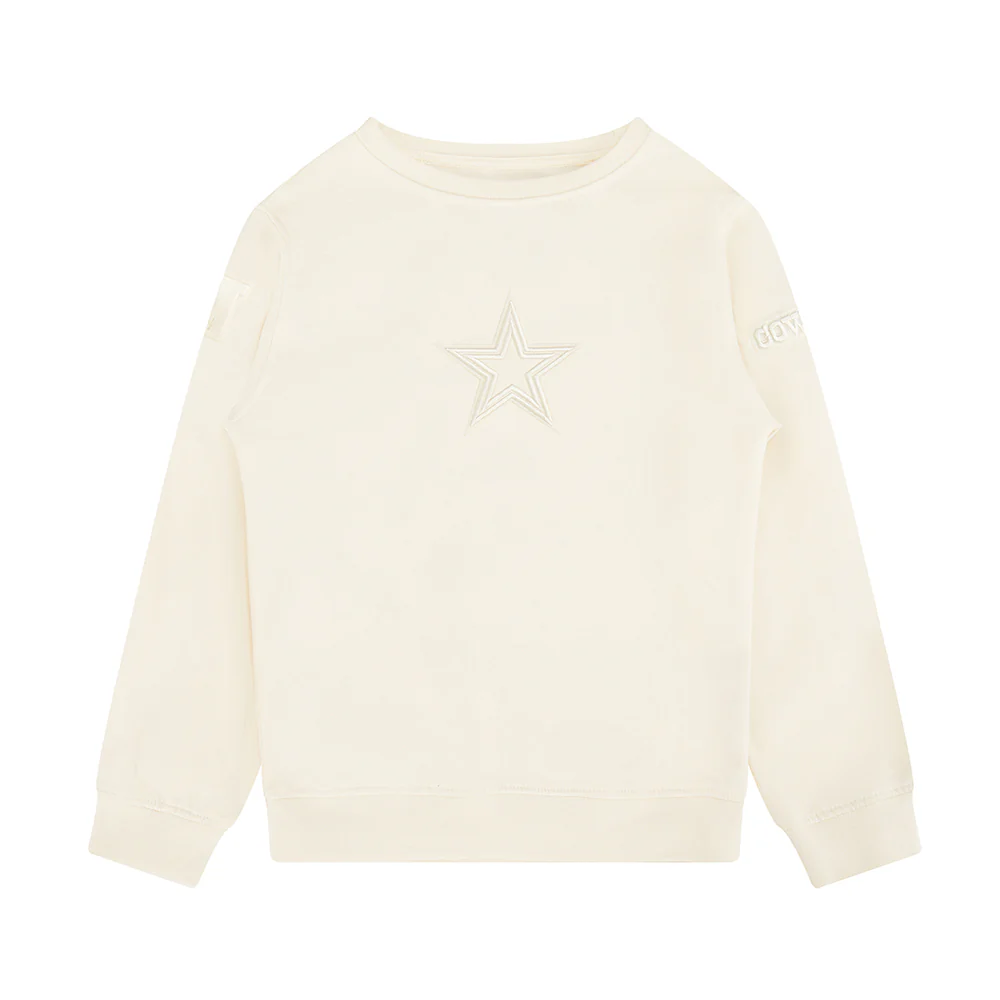 NFL DALLAS COWBOYS NEUTRAL LITTLE BOYS FLEECE CREWNECK (EGGSHELL) - Image 11
