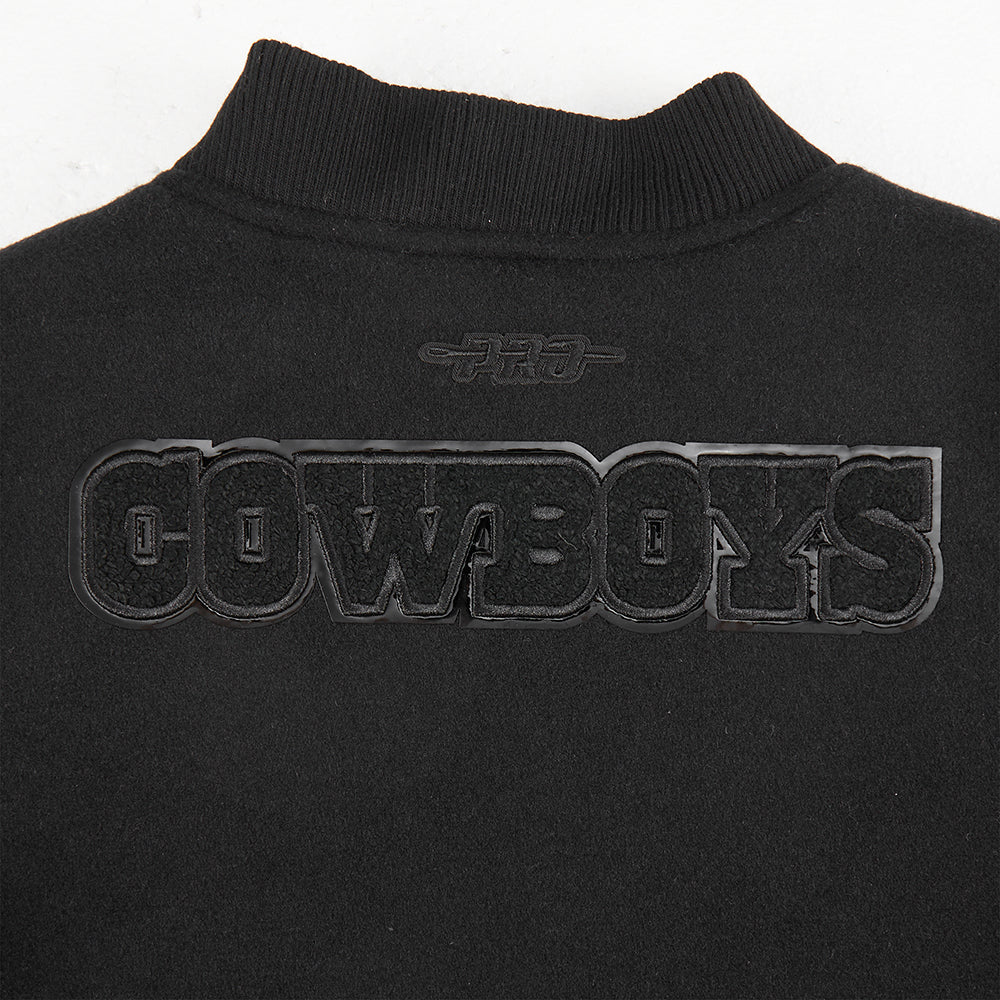 NFL DALLAS COWBOYS TRIPLE BLACK LITTLE BOYS WOOL VARSITY JACKET (JET BLACK) - Image 18