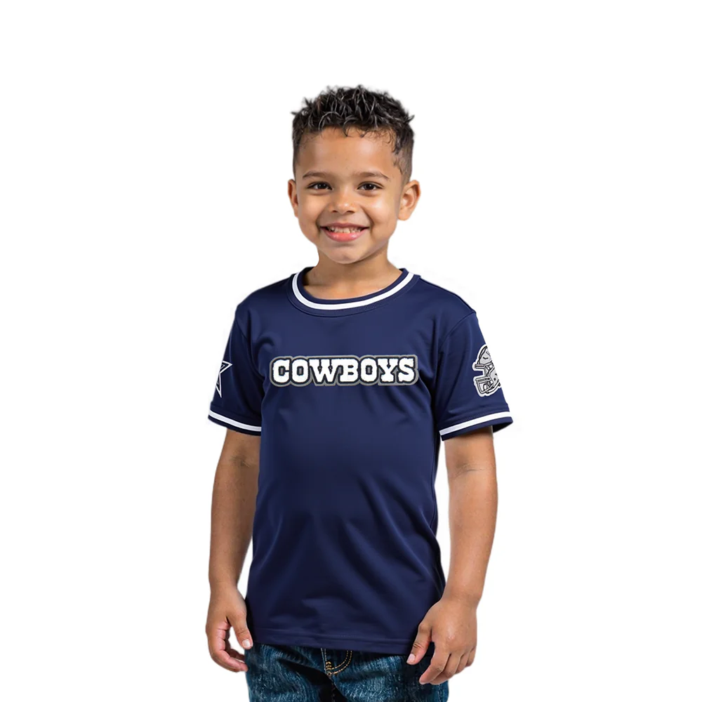 NFL DALLAS COWBOYS CLASSIC TODDLER BOYS SHORT SLEEVE STRIPED RIB TEE (MIDNIGHT NAVY)