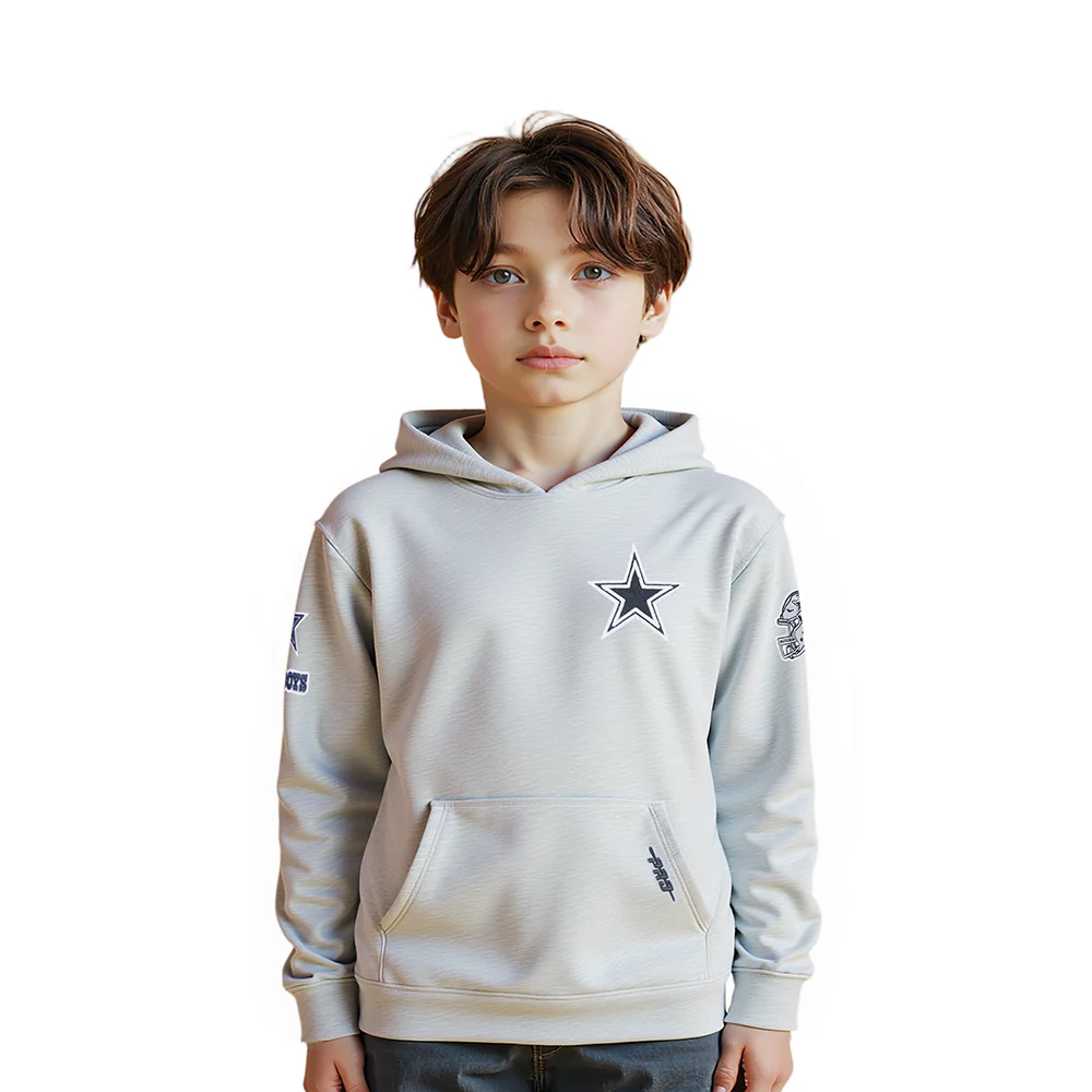NFL DALLAS COWBOYS CLASSIC TODDLER BOYS FLEECE PULLOVER HOODIE (HEATHER GREY)