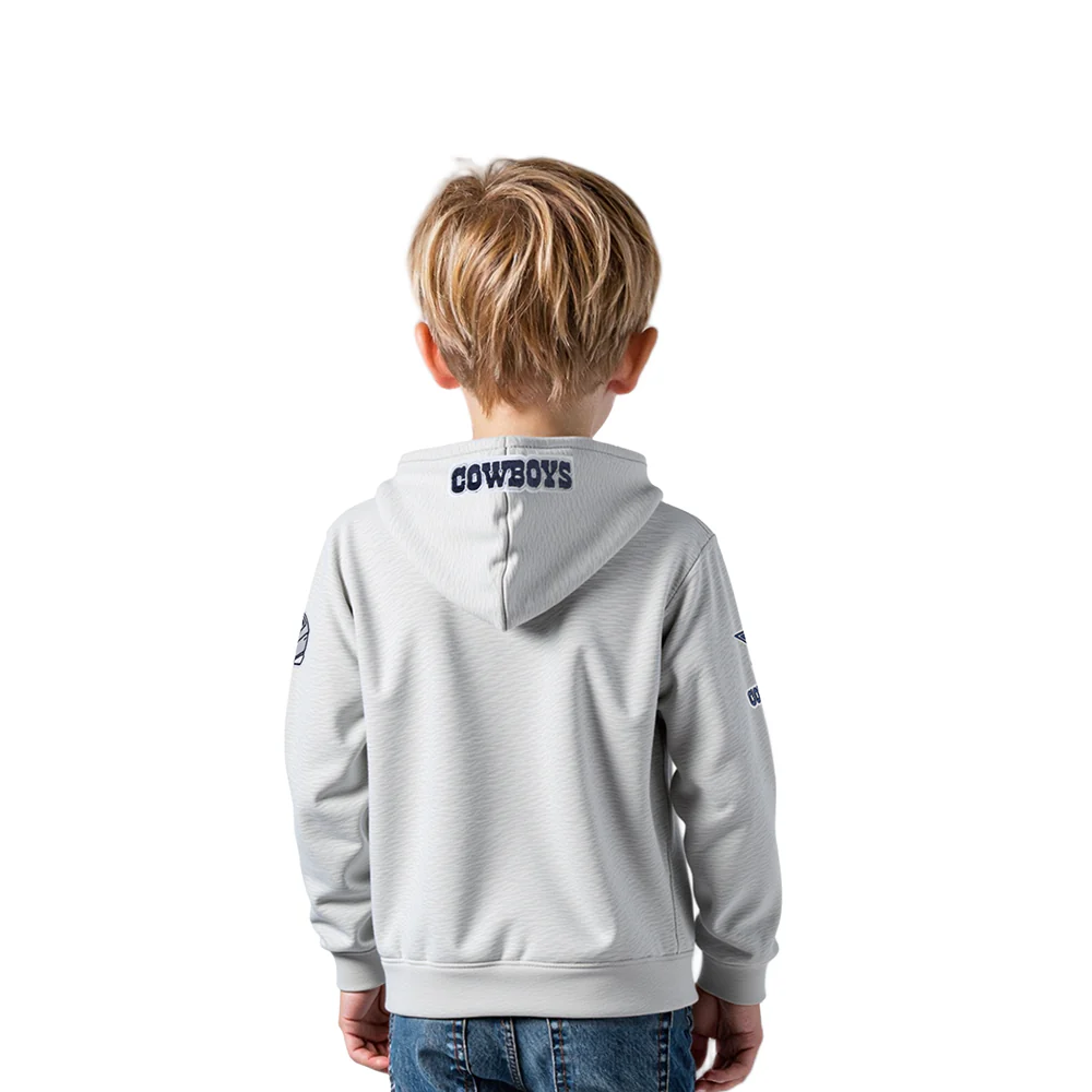 NFL DALLAS COWBOYS CLASSIC TODDLER BOYS FLEECE FULL ZIP HOODIE (HEATHER GREY) - Image 2