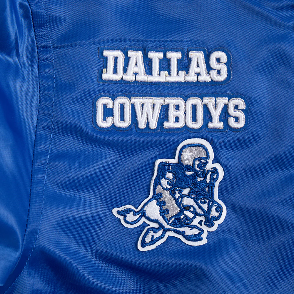 NFL DALLAS COWBOYS RETRO CLASSIC TODDLER BOYS RIB SATIN JACKET (DODGER BLUE) - Image 8