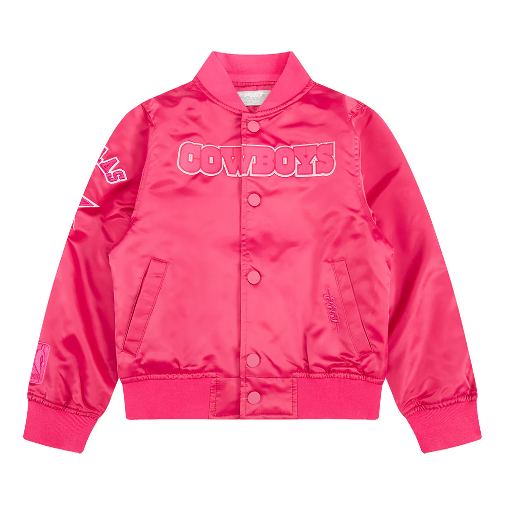 NFL DALLAS COWBOYS TRIPLE PINK TODDLER GIRLS  SATIN JACKET (BEETROOT PURPLE) - Image 3