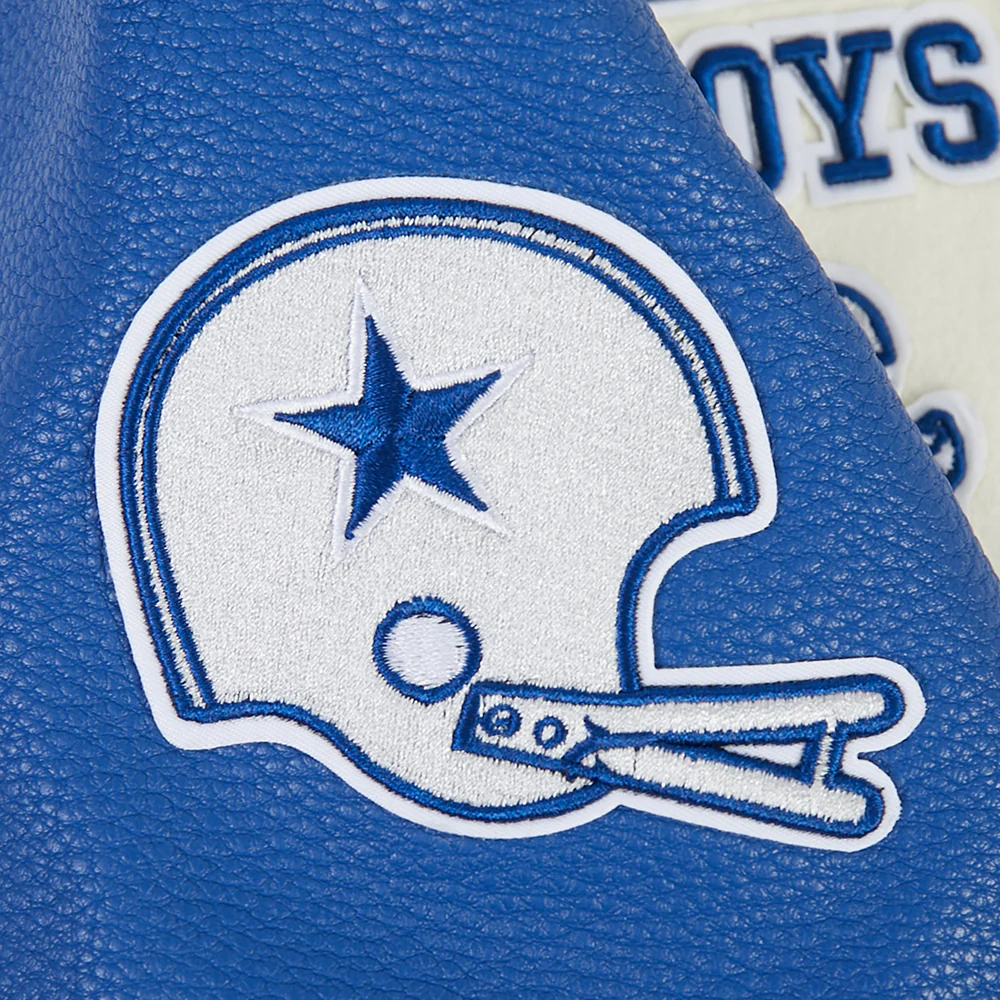 NFL DALLAS COWBOYS RETRO CLASSICS TODDLER BOY'S RIB WOOL VARSITY JACKET (EGGSHELL/DODGER BLUE) - Image 10