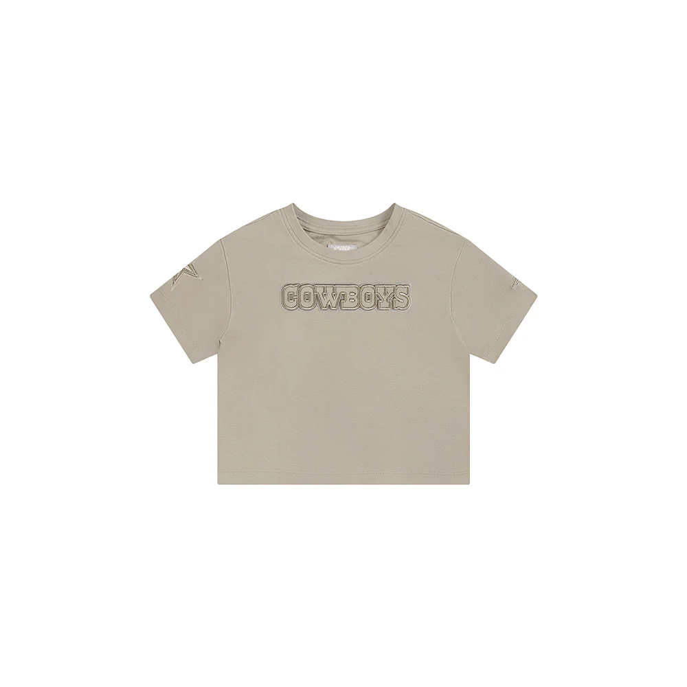 NFL DALLAS COWBOYS NEUTRAL TODDLER GIRLS SHORT SLEEVE BOXY TEE (TAUPE) - Image 3