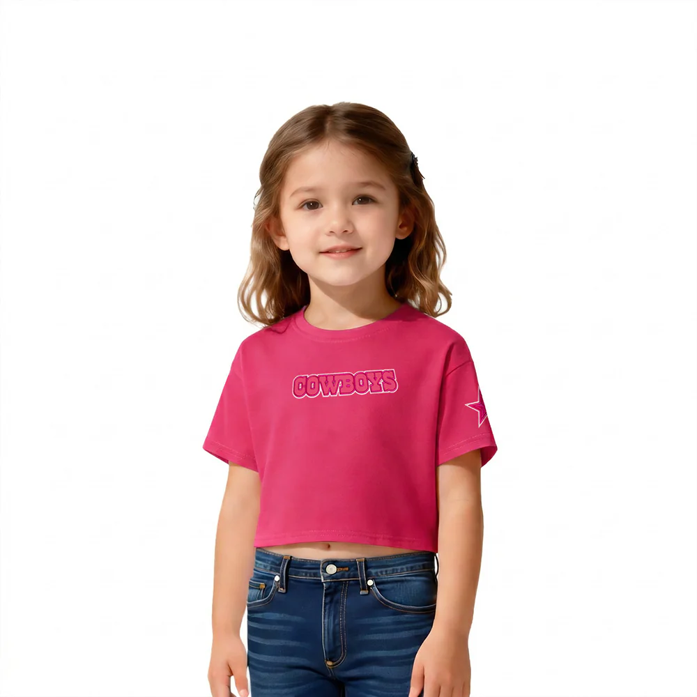 NFL DALLAS COWBOYS TRIPLE PINK TODDLER GIRLS SHORT SLEEVE BOXY TEE (BEETROOT PURPLE)
