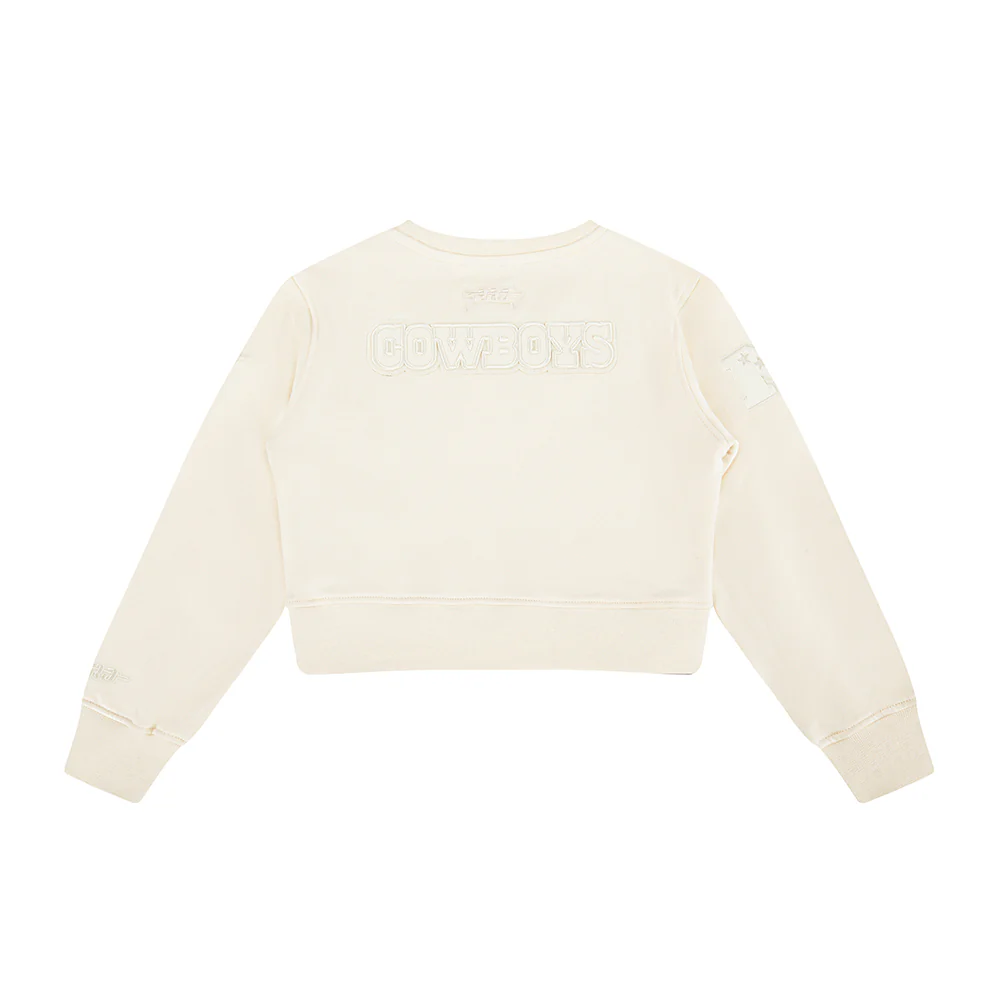 NFL DALLAS COWBOYS NEUTRAL TODDLER GIRLS FLEECE CREWNECK (EGGSHELL) - Image 4