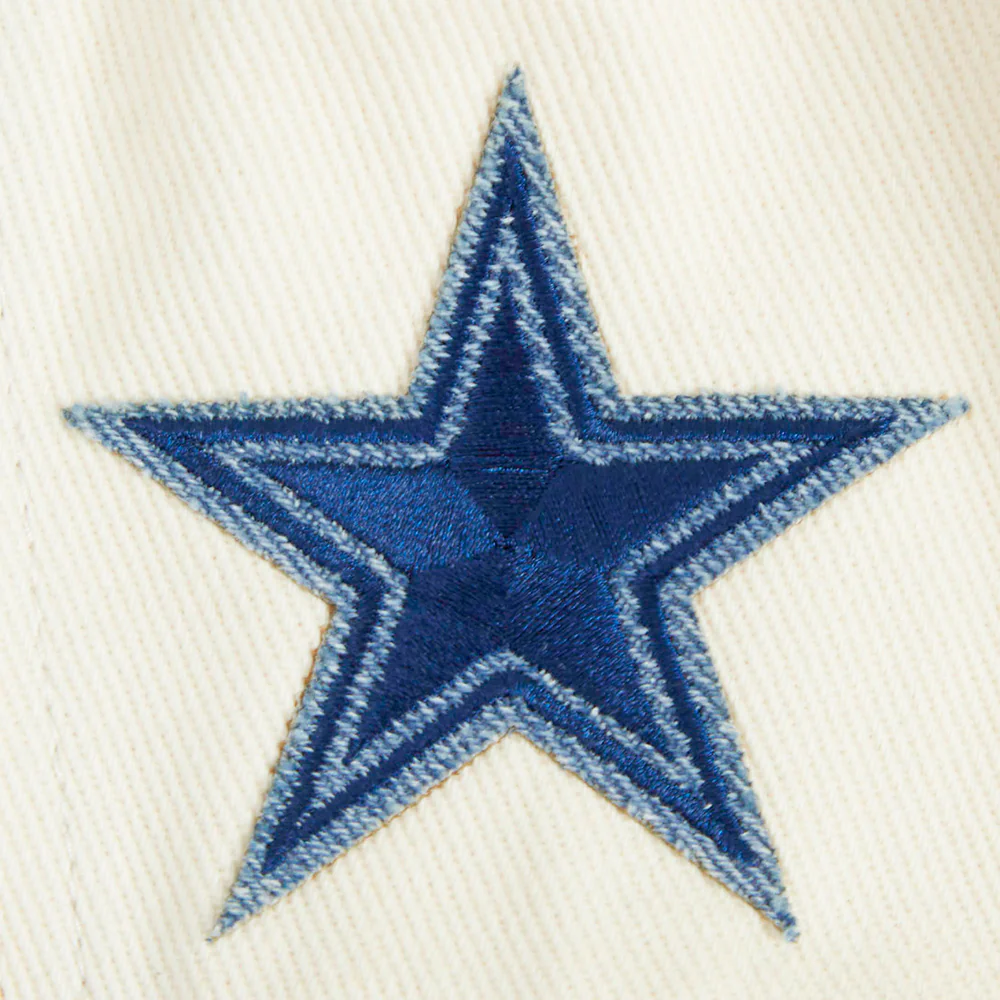 NFL DALLAS COWBOYS VARSITY BLUES WOMEN'S DENIM VARSITY JACKET (DENIM/LINEN) - Image 6