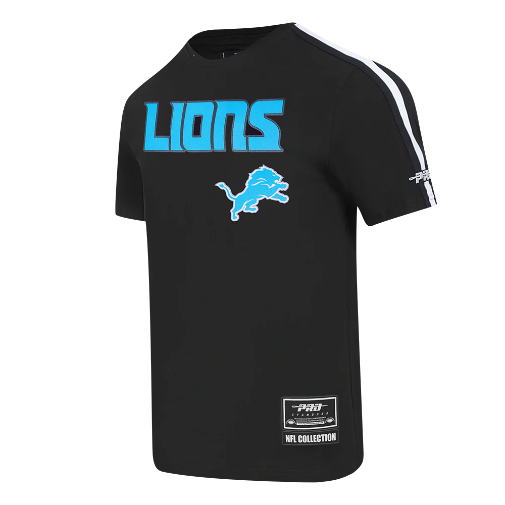 NFL DETROIT LIONS CLASSIC MEN'S MESH STRIPED TEE (BLACK) - Image 2