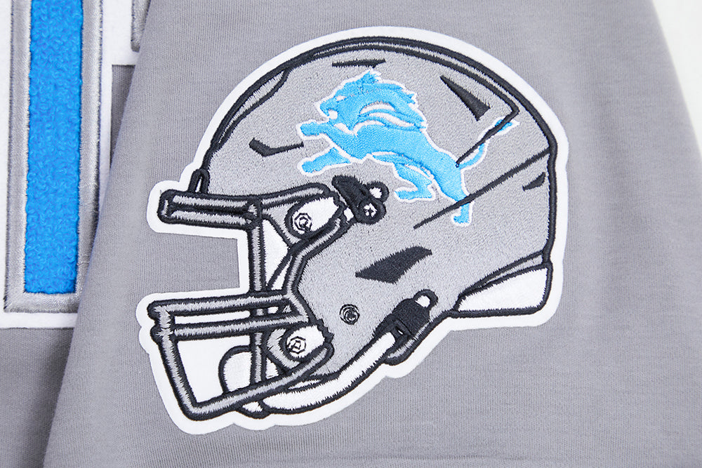 NFL DETROIT LIONS CLASSIC CHENILLE MEN'S DOUBLE KNIT TEE (GRAY) - Image 7