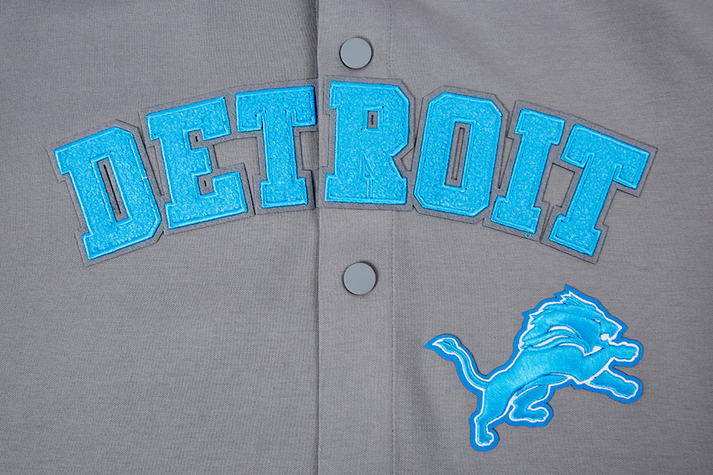 NFL DETROIT LIONS CLASSIC MEN'S WARM UP JACKET (GRAY) - Image 5