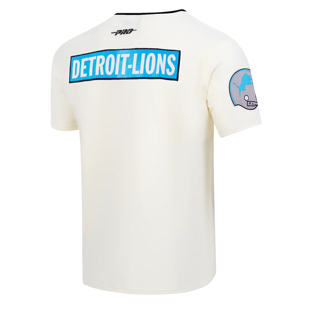 NFL DETROIT LIONS RETRO CASCADE MEN'S RINGER TEE (EGGSHELL/ BLACK) - Image 4